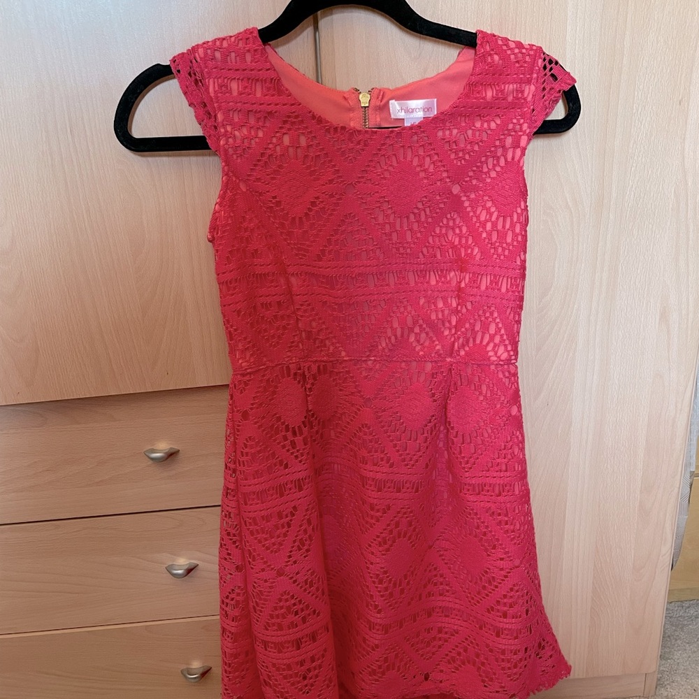 Girls Pink Lace Dress